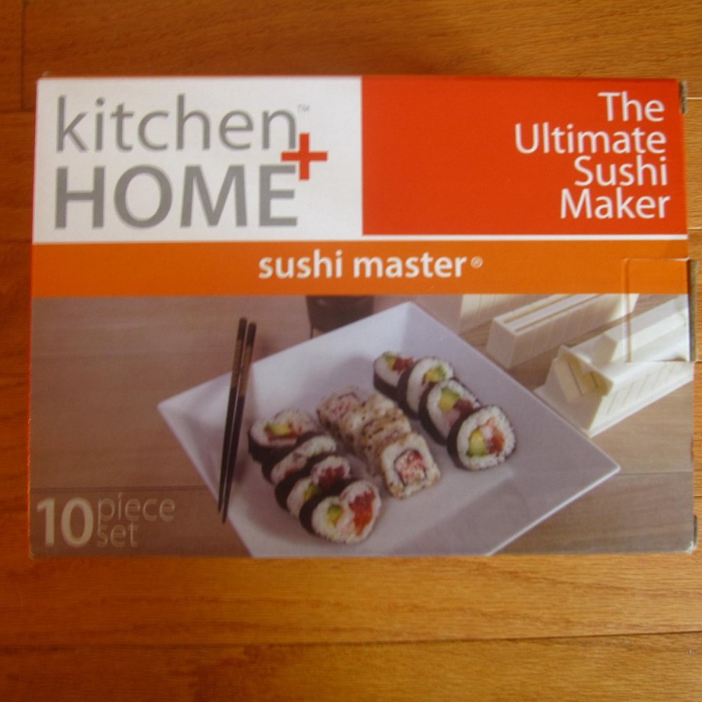 Sushi Master Ultimate Sushi Maker Kit Rice Roll Molds Kitchen + Home 10 Pc